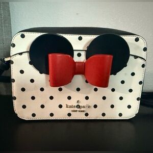 Kate Spade x Disney Minnie Mouse satchel Bag with Polka Dots and blk bow